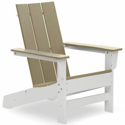 White/Weathered Wood Plastic/Resin Adirondack Chair R10761