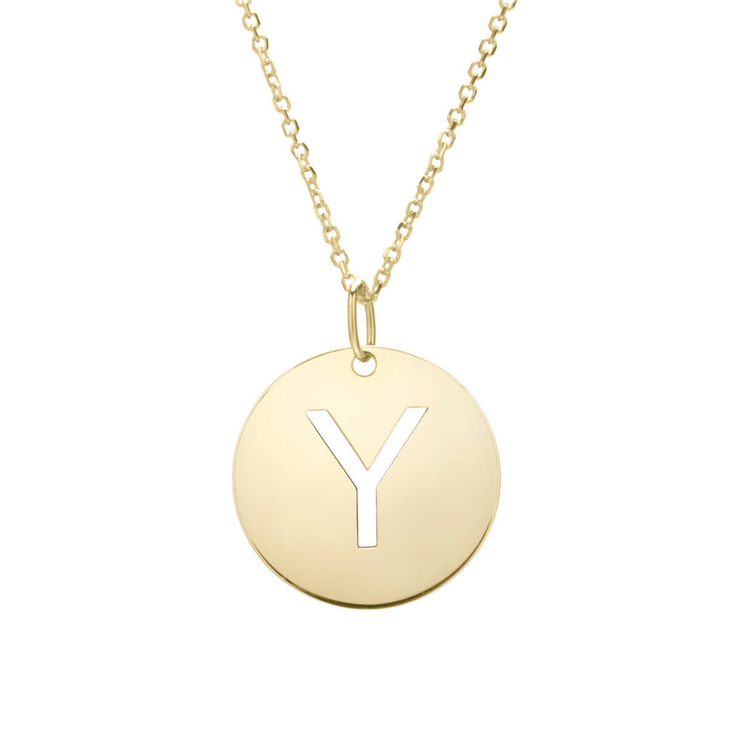 14k Yellow Gold Polished Initial y Necklace With Lobster Clasp 18 Inch R7061