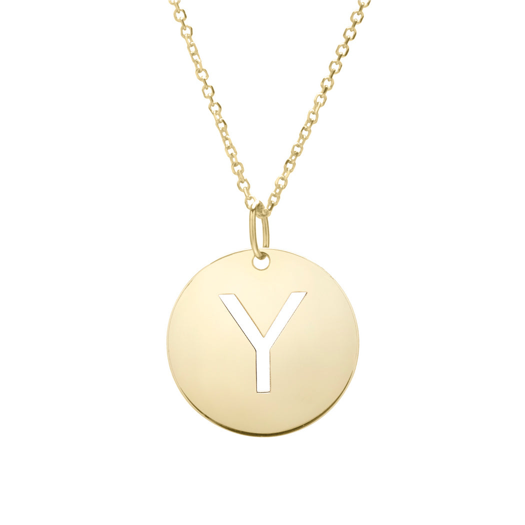 14k Yellow Gold Polished Initial y Necklace With Lobster Clasp 18 Inch R7061