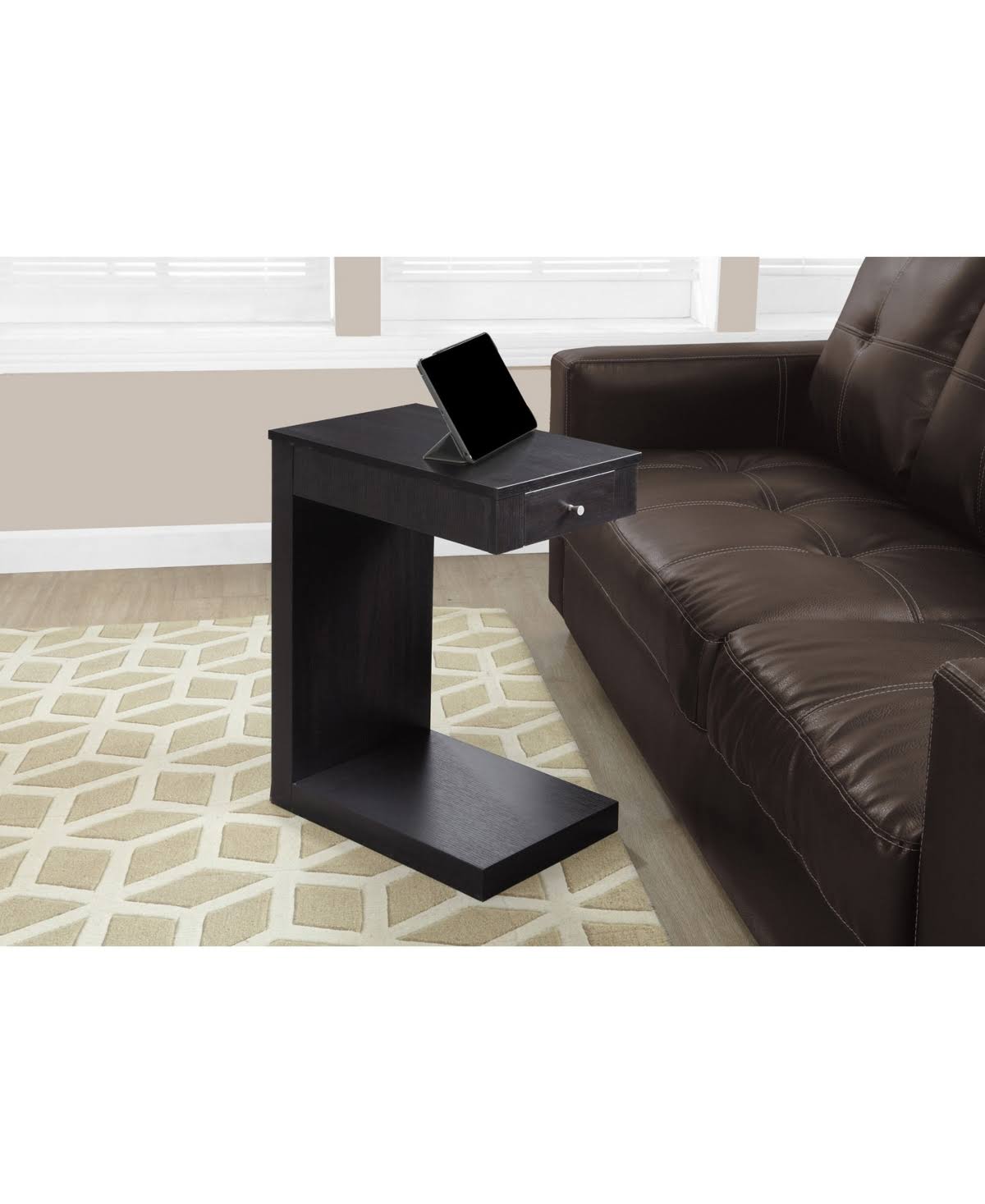 White Accent Table with Drawer A202