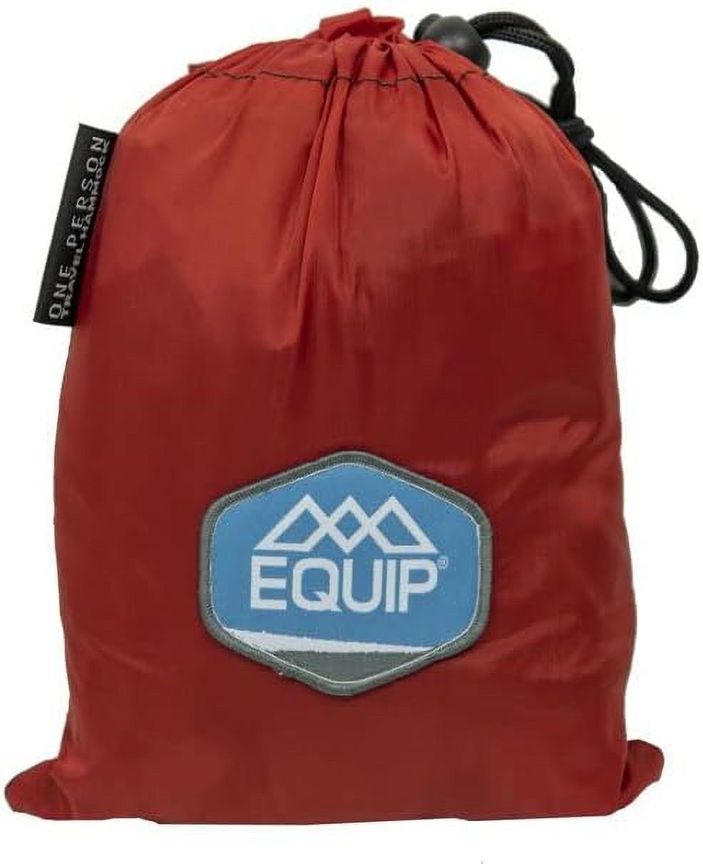 Lightweight Portable Nylon Camping Hammock, 1 Person Red And Taupe B89412