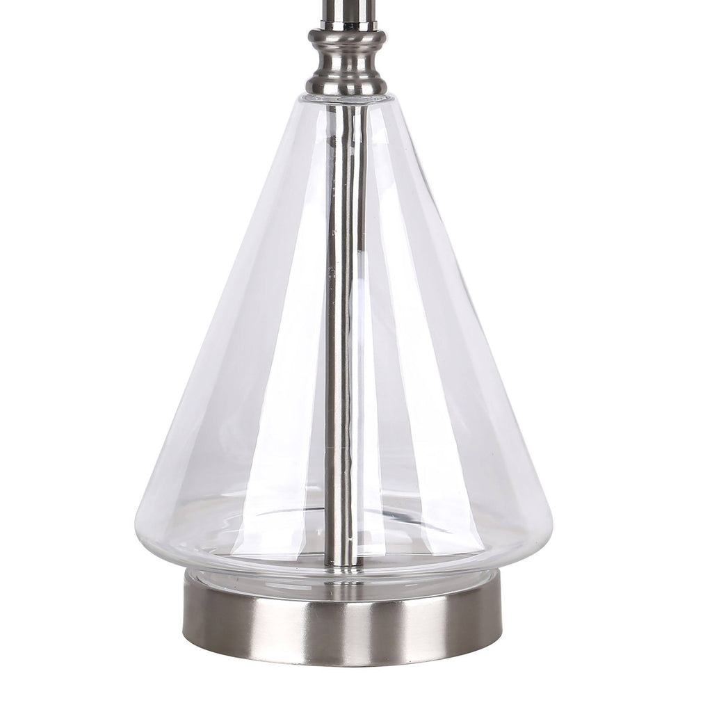 Set of 2 Glass Accent Lamps with Brass Accents N621810