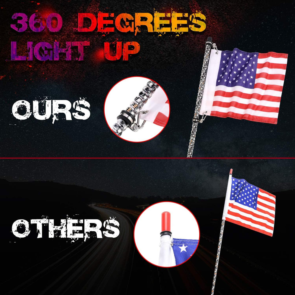5FT RGB LED Whip Light Antenna Pack of 2 Q548760