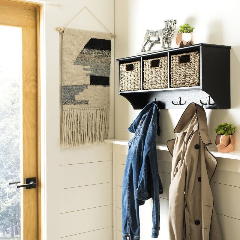 White Hanging 3 Basket Wall Rack E7056