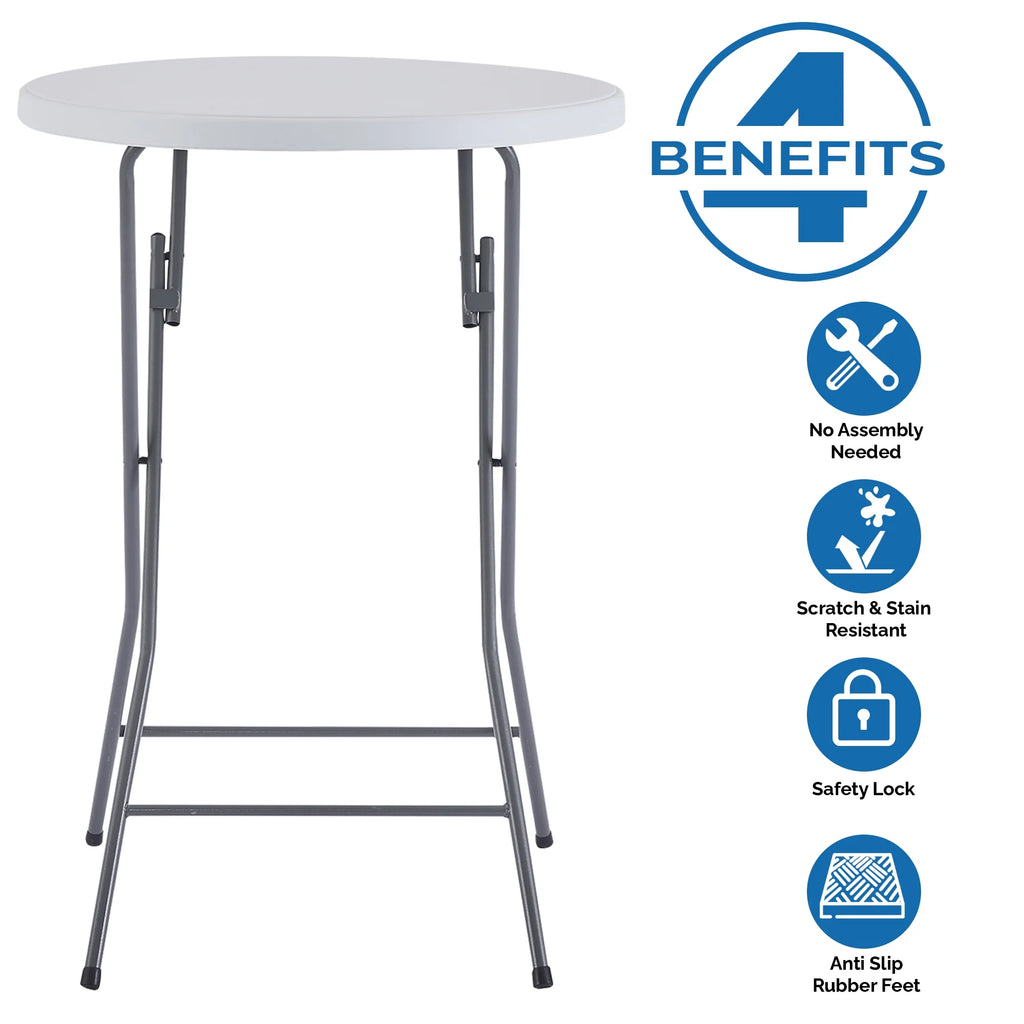 White Round Folding Resin Cocktail Table K7345