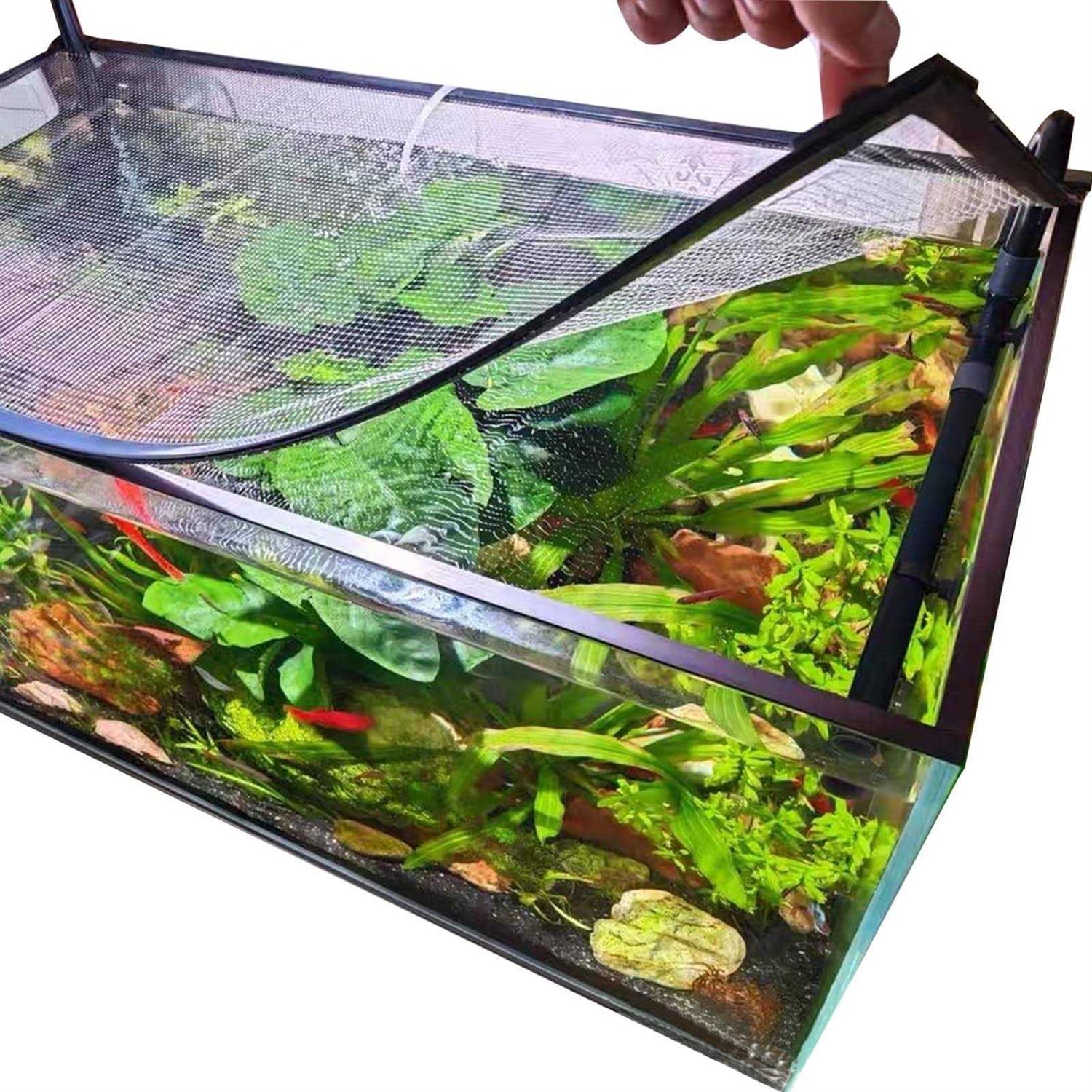 Magnetic Aquarium Cover Lid Fish Tank Lid Anti-Jumping Net Cover Mesh N741919
