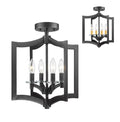 Semi Flush 4 Light Bronze Steel Candelabra Base Bulb 15 inch 240 Watt C843756
