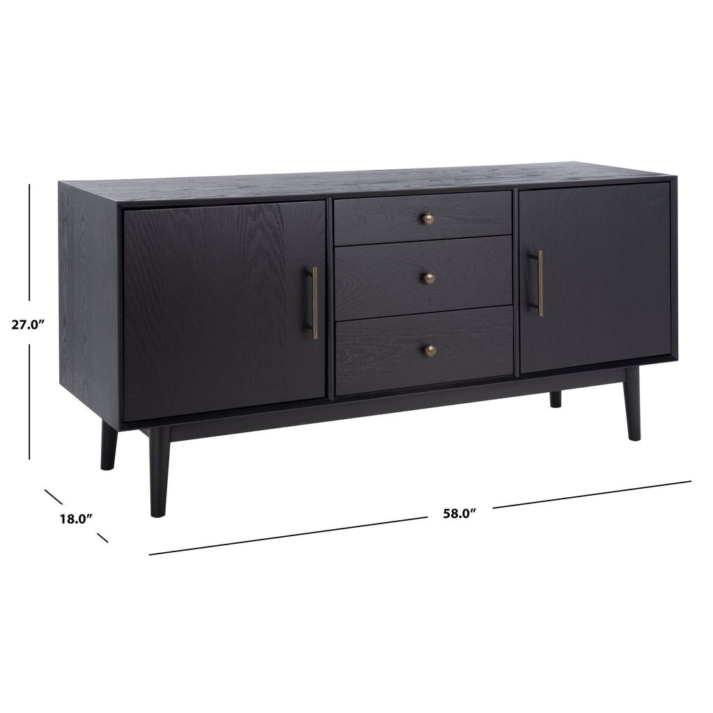 Black Mid-Century Media Stand D2550