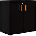 White and Grey Steel Cabinet with Two Doors F687379