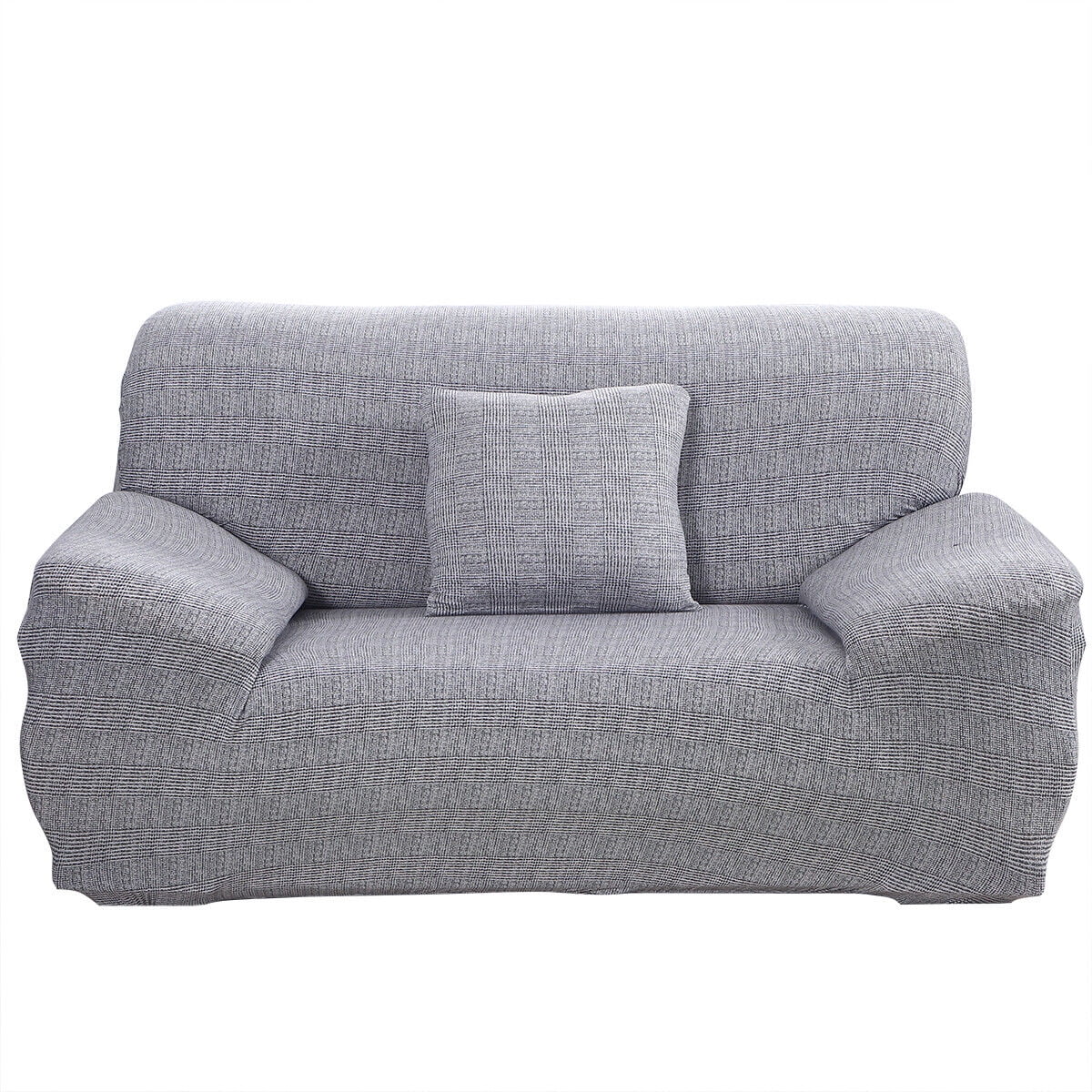 Gray Printed Stretch Sofa Cover Armchair Slipcover W122