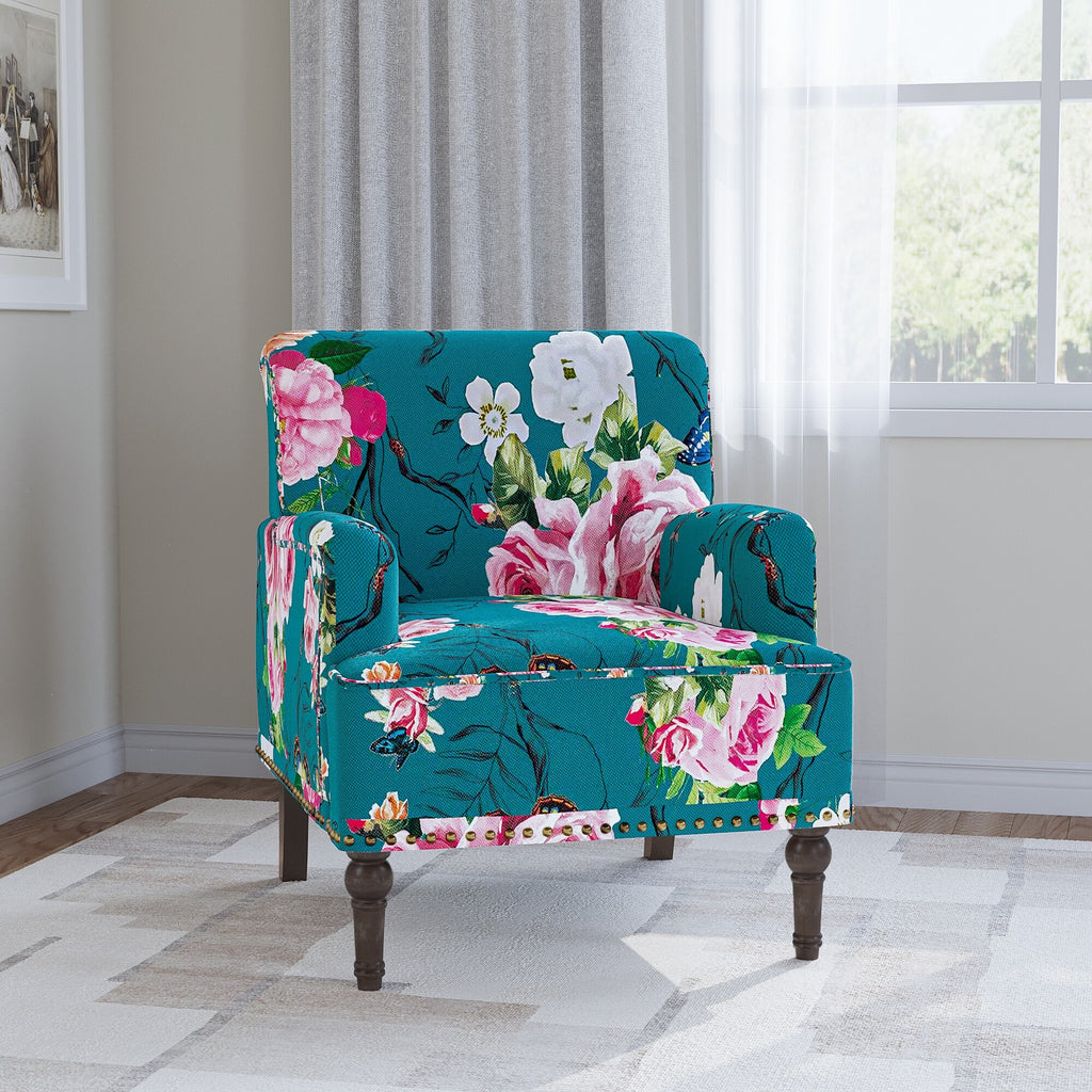 Upholstered Stripe Accent Chair Q478377