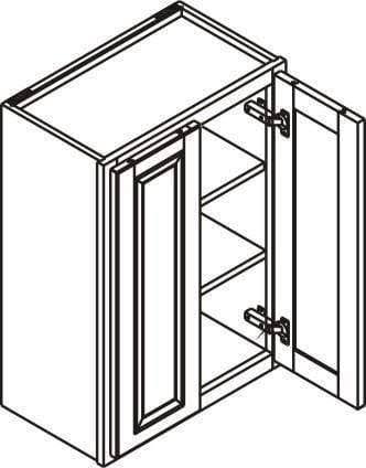 30 inch Wide Wall Kitchen Cabinet Dark Gray Inset Shaker Double Door E406