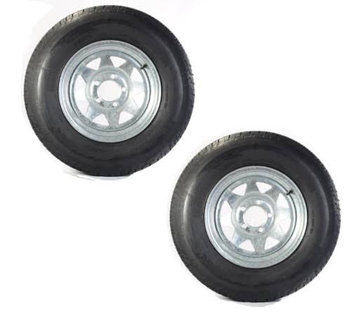 2-pk Trailer Tire on Rim St175/80d13 Load C 5 Lug Galvanized Spoke L757