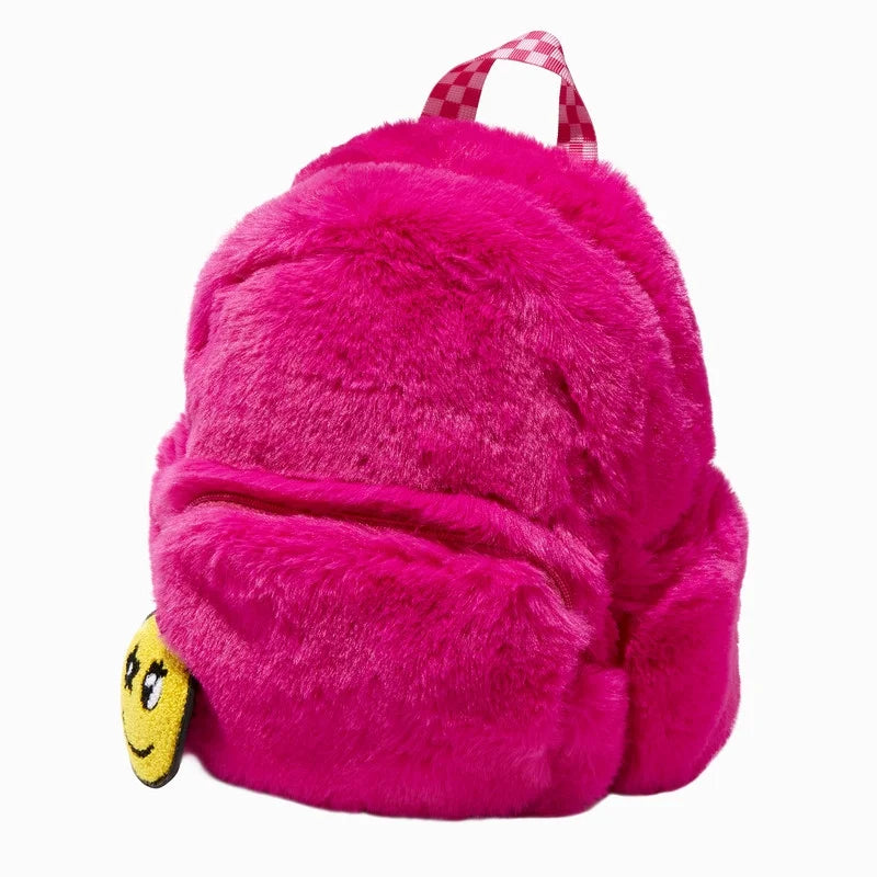 Pink Furry Mini Backpack L9406