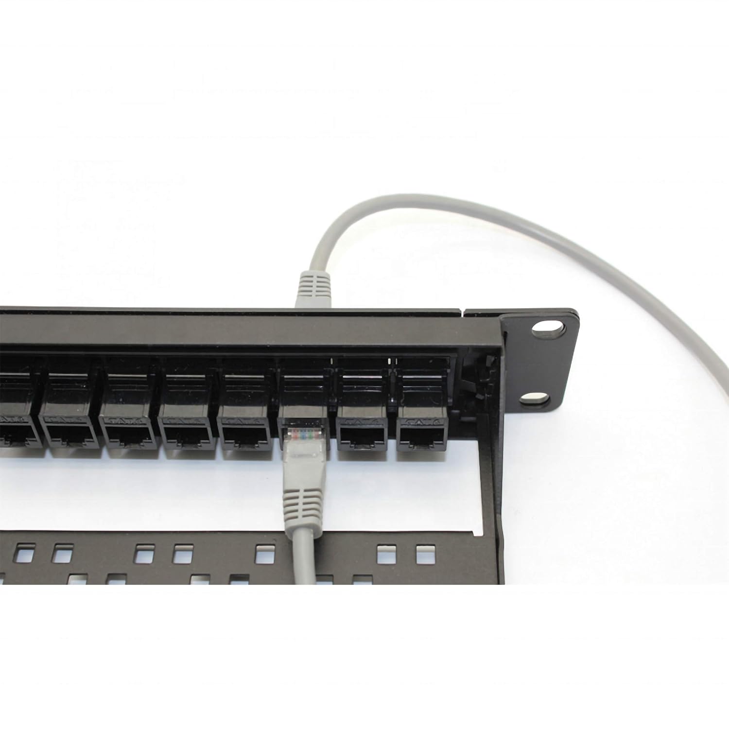 24 Port CAT6 Pass Through Coupler Patch Panel with Back Bar Y14479