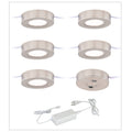 Satin Nickel LED Under Cabinet Puck Light 5-Pack Kit H491759