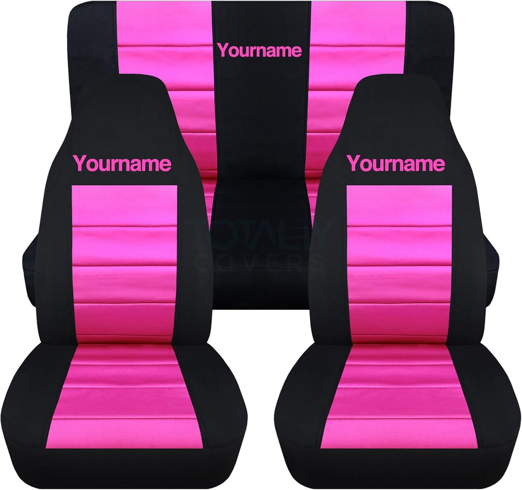 Black & Lime Green 2-Tone Full Set Seat Covers T4648