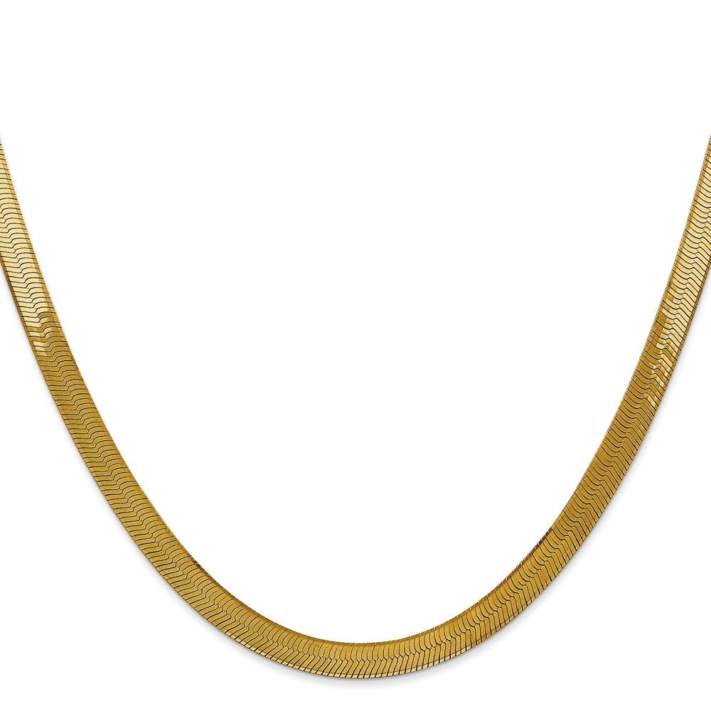 14k Yellow Gold 5mm Herringbone Chain Necklace 24inch K231211