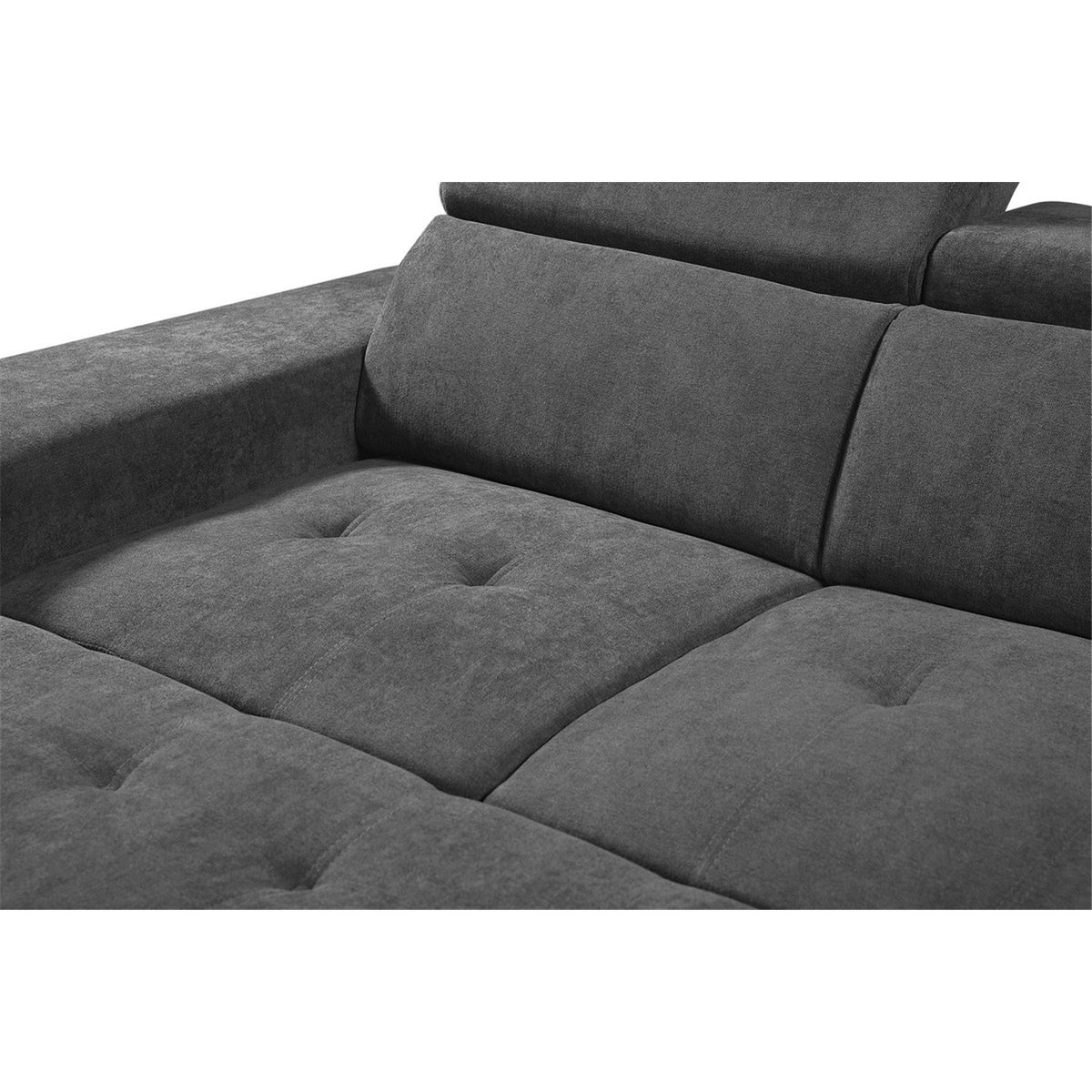 Light Gray Sleeper Sectional Sofa with Storage Ottoman and 2 Stools F682156