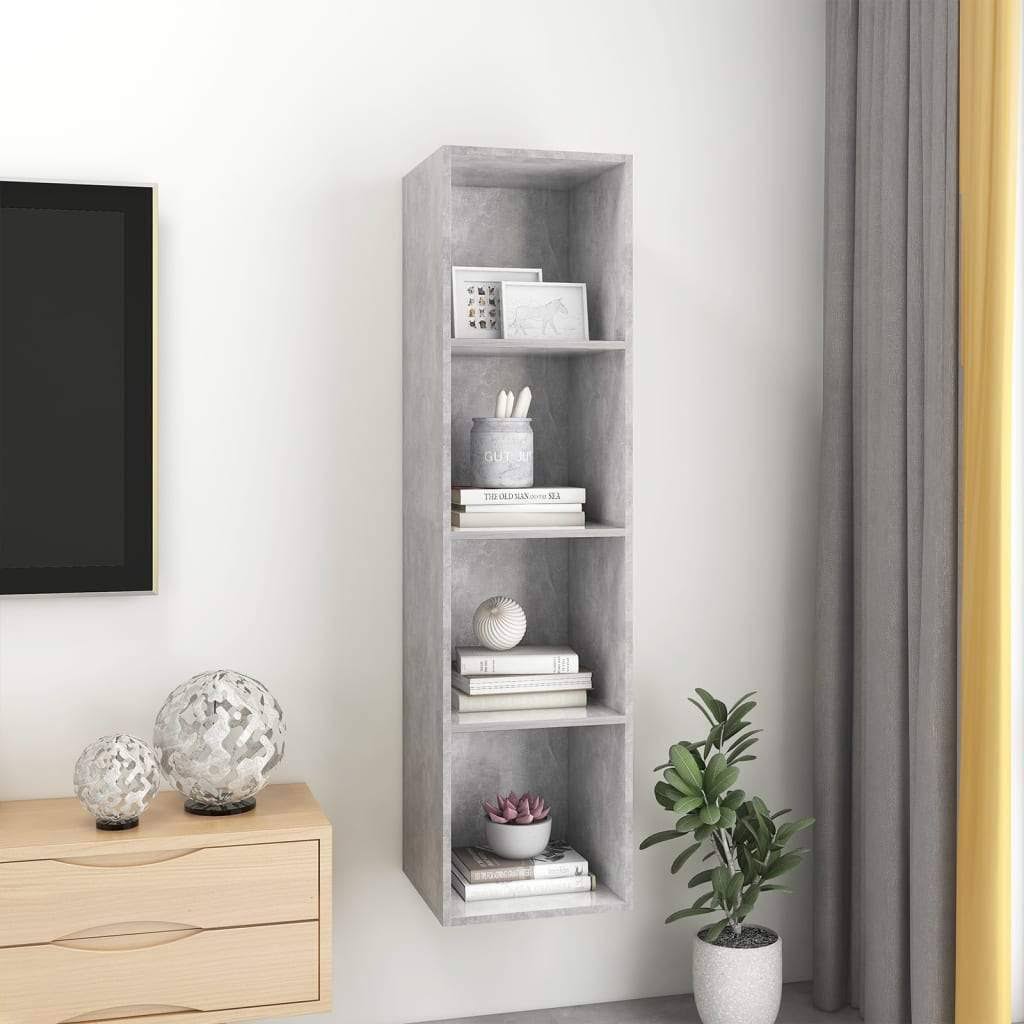 Concrete Gray Wall-Mounted TV Cabinet Chipboard M24009