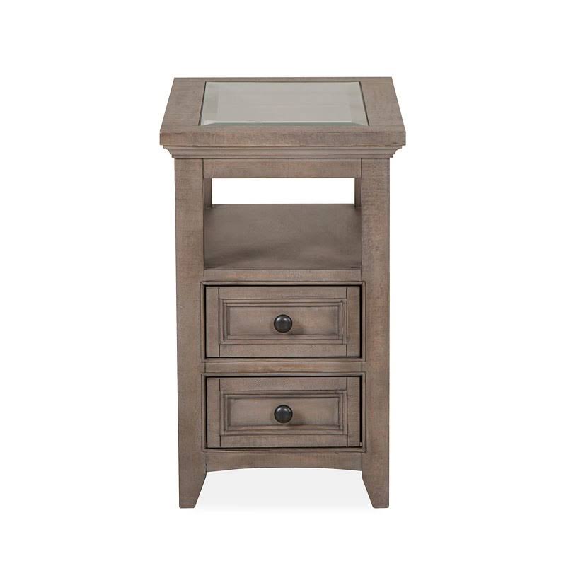 Dovetail Grey Chairside End Table U55245