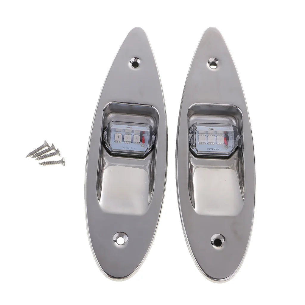 12V Stainless Steel Marine Boat Lights (Green & Red) E924