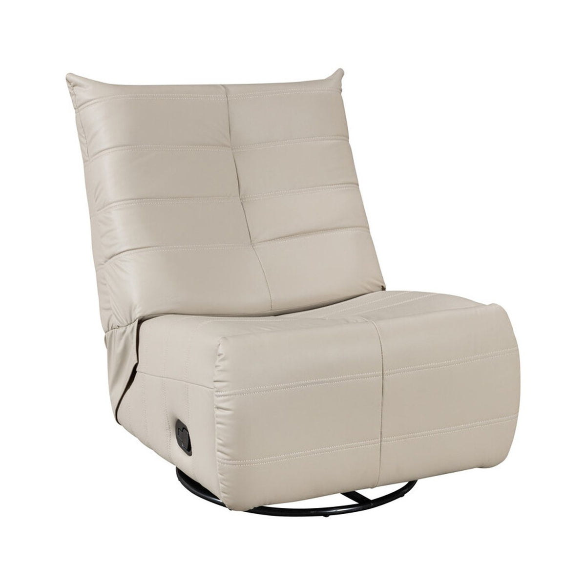 Beige Faux Leather Swivel Glider Recliner M9196