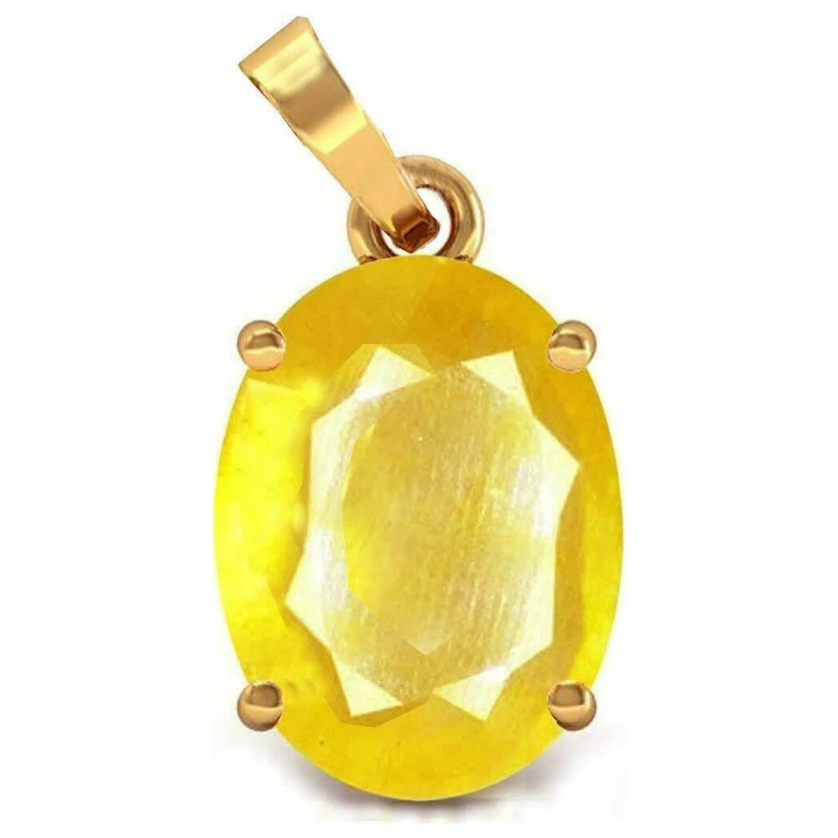 Natural Certified 10 Ct Yellow Sapphire 14K Gold Locket Q69004