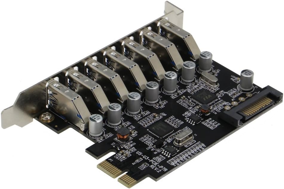 PCIE 7 Port USB 3.0 Adapter Card with SATA Power Connector M805355