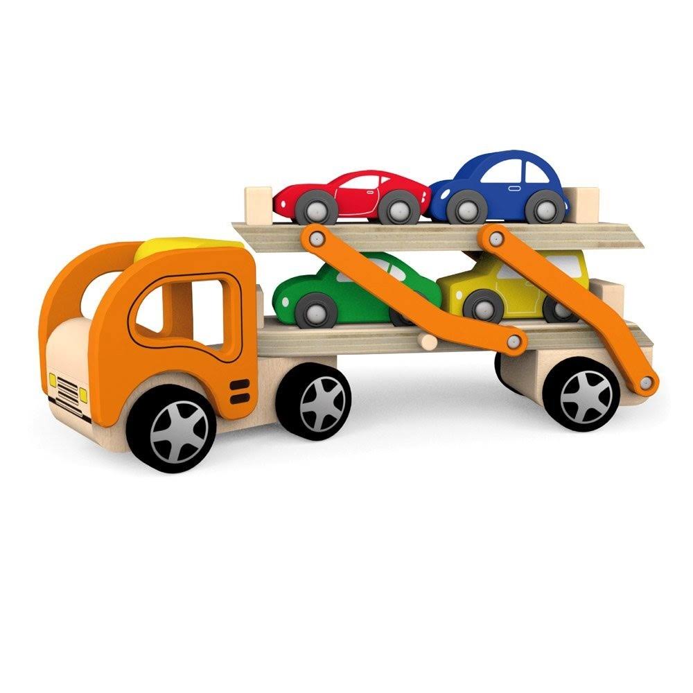 Wooden Car Transporter Push Along Toy J65306