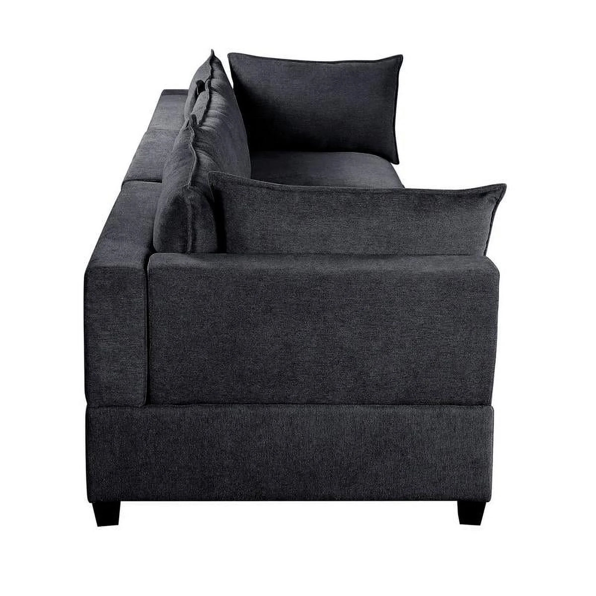 Dark Gray Fabric Down Feather Sofa Couch K4770