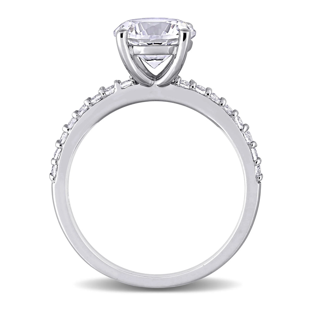 14K White Gold Plated Solitaire Ring O400