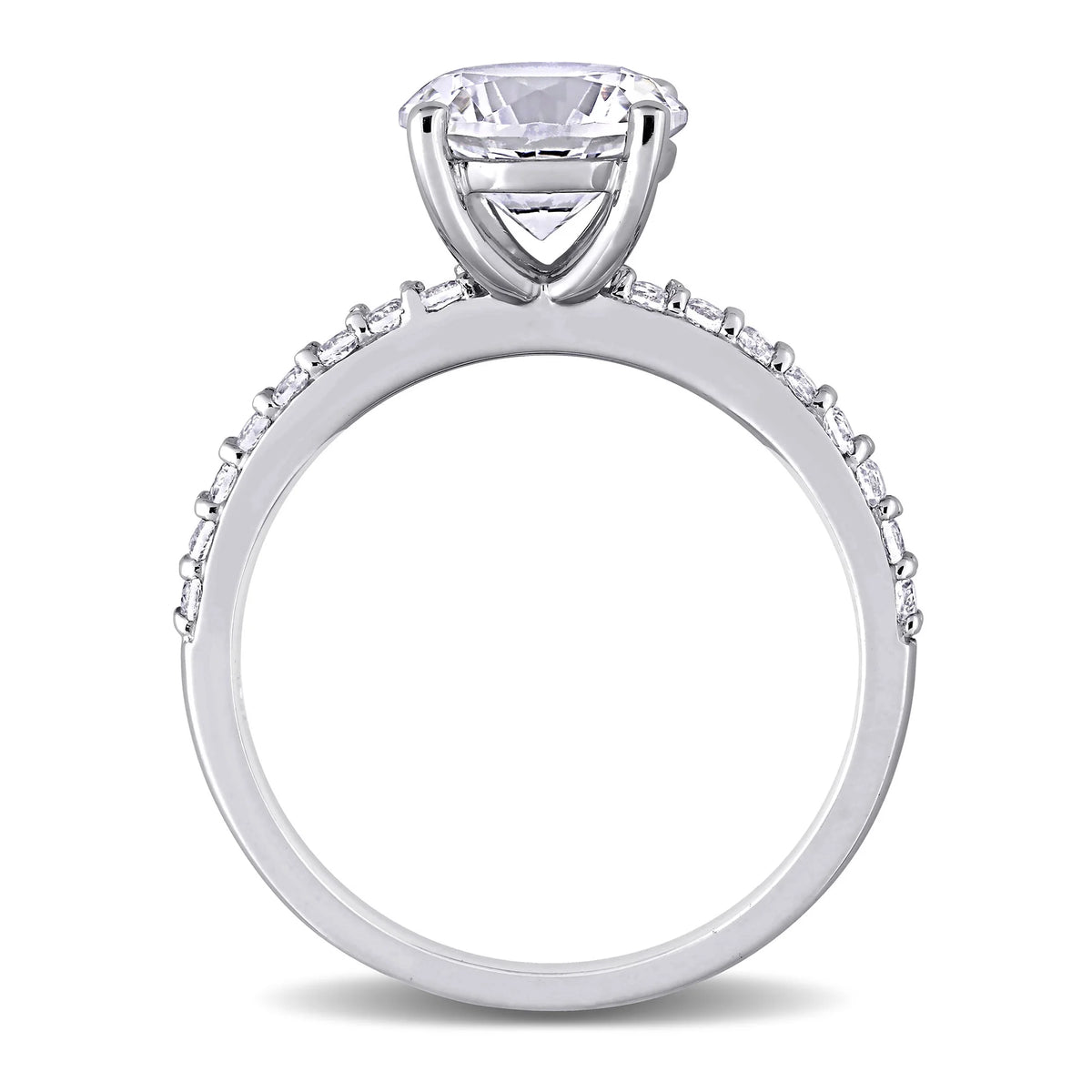 14K White Gold Plated Solitaire Ring O400