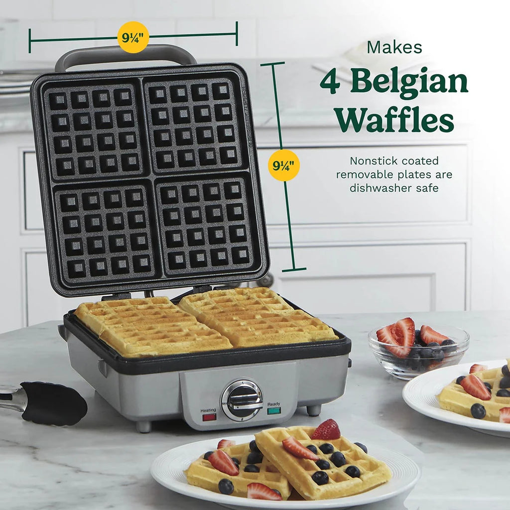 Belgian Waffle Maker with Pancake Plates Silver I8261