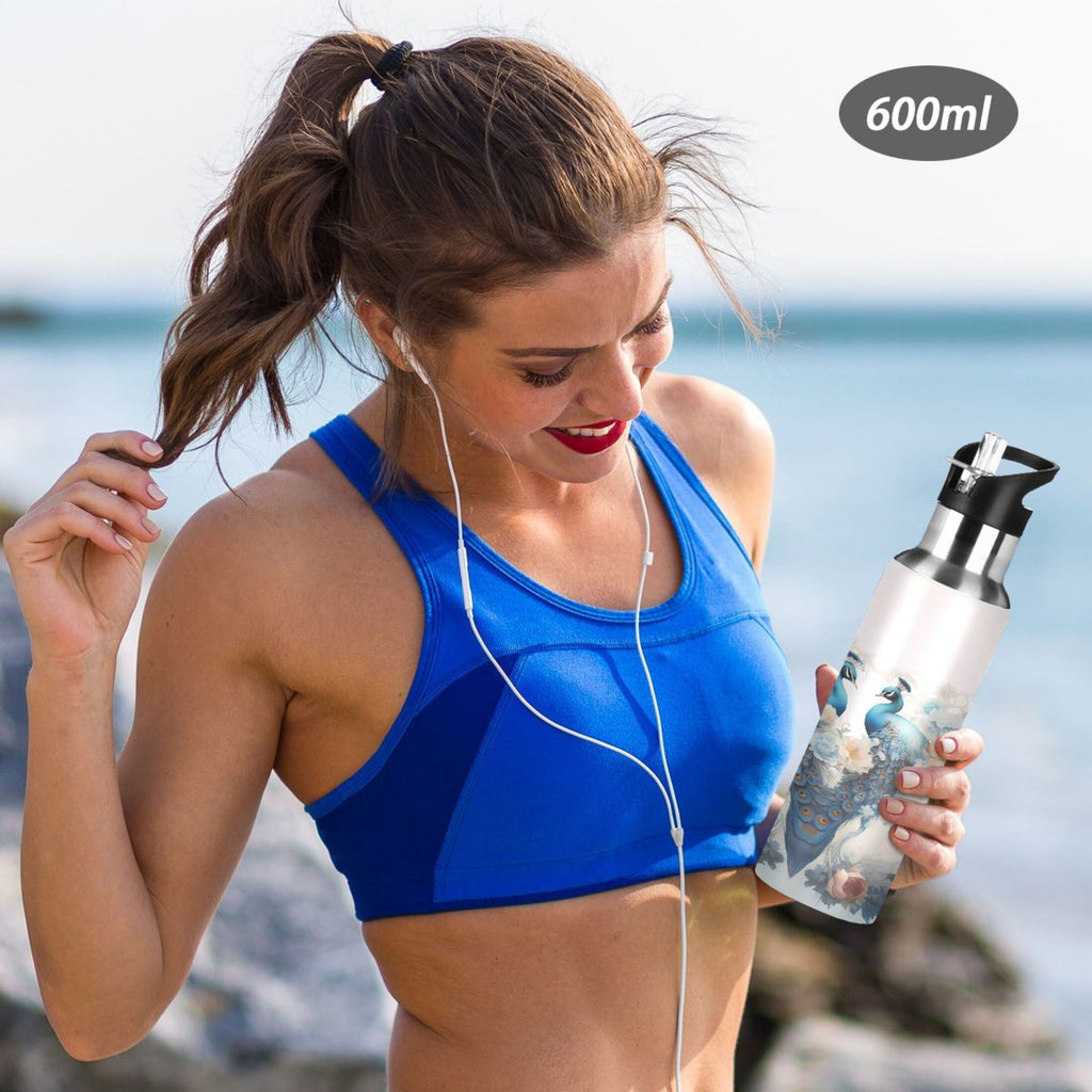 Stainless Steel Insulated Thermos Vacuum Flask Water Bottle with Straw Lid H950