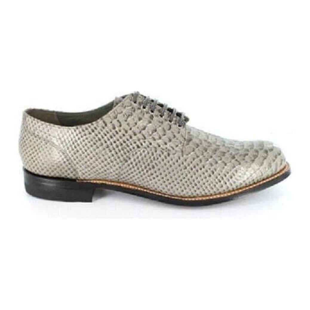 Gray Anaconda Print Leather Shoe C83290