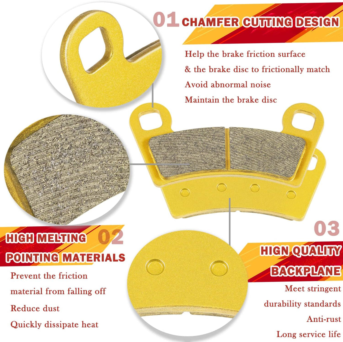 Heavy Duty Front & Rear 8X Brake Pads Y35774