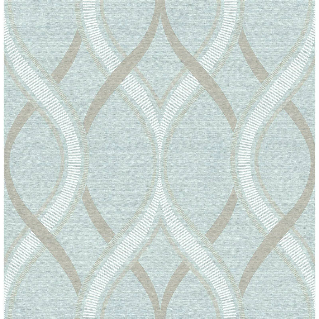 Turquoise Ogee Wallpaper S39937
