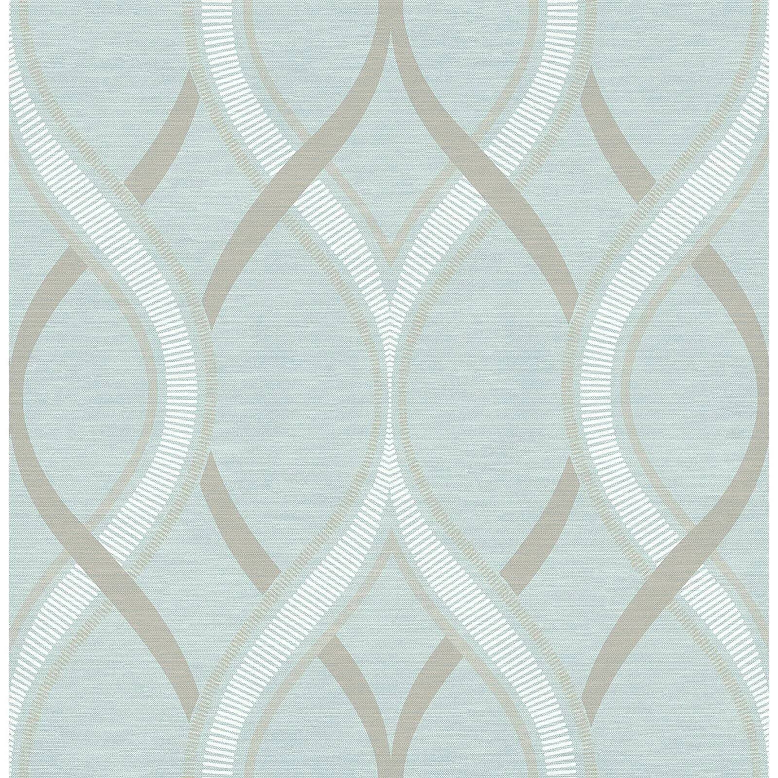 Turquoise Ogee Wallpaper S39937