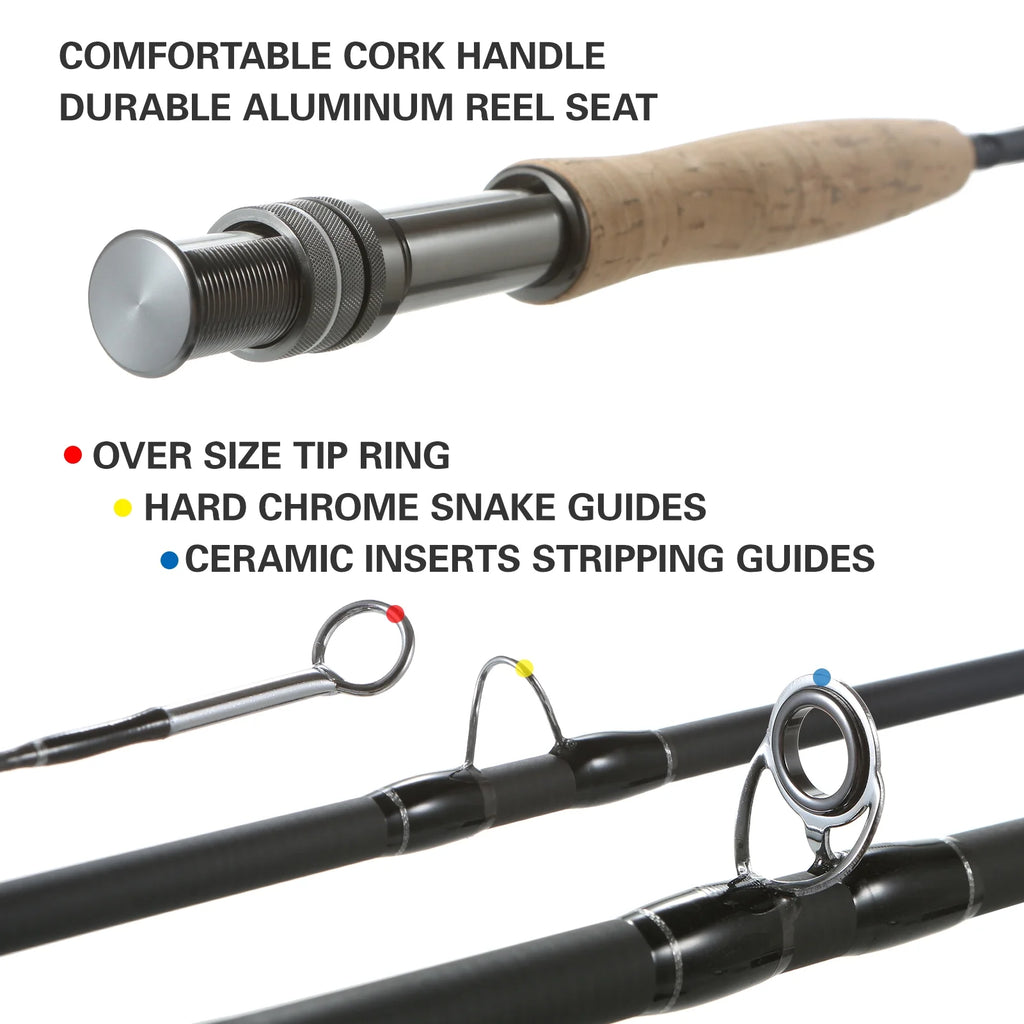 9' Fly Fishing Rod and Reel Combo with Carry Bag 10 Flies G1913