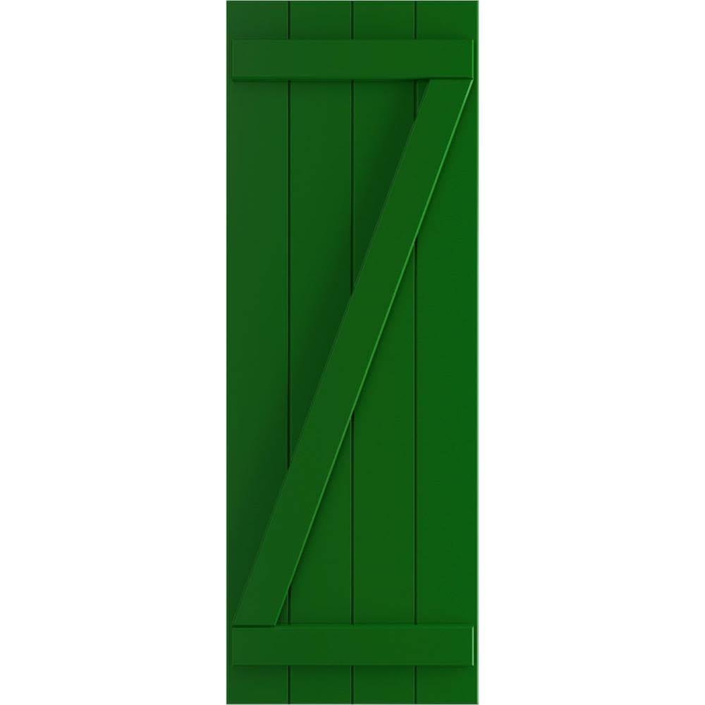 21 1/2x22W x 34x22H PVC Four Board Joined Board-n-Batten Shutters with Z-Bar P233