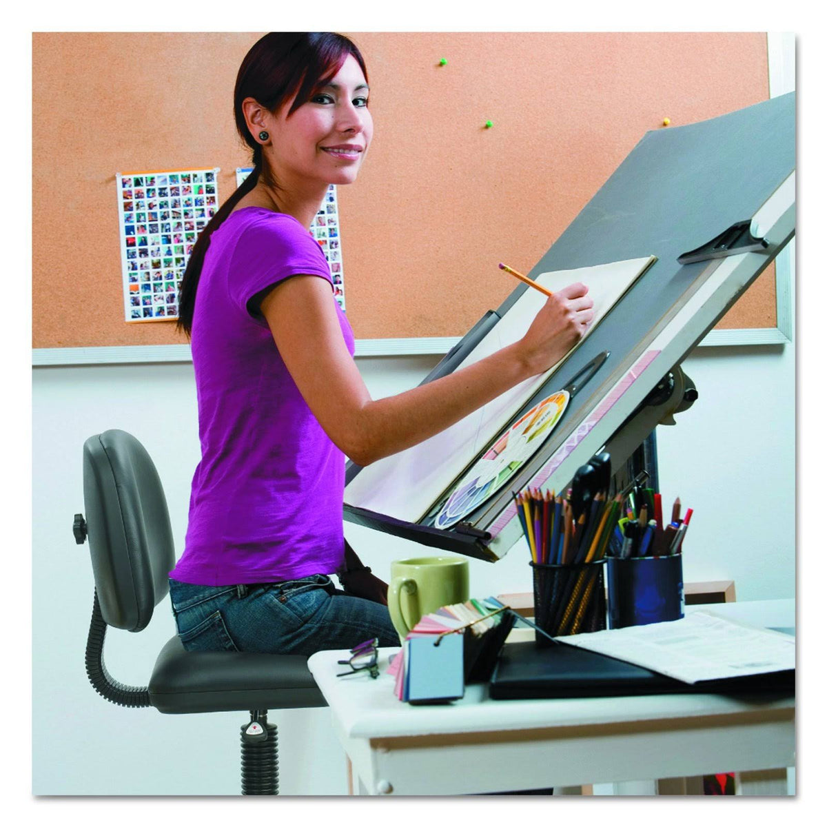 Black Vinyl Extended Height Task Chair H639