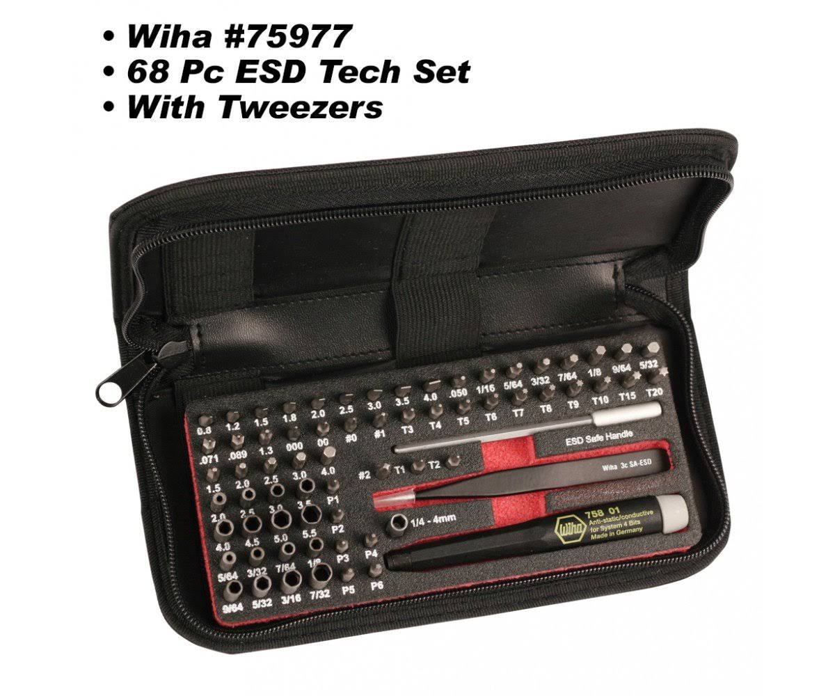 68 Piece ESD Safe Micro Bit Set with ESD Safe Tweezers H1893