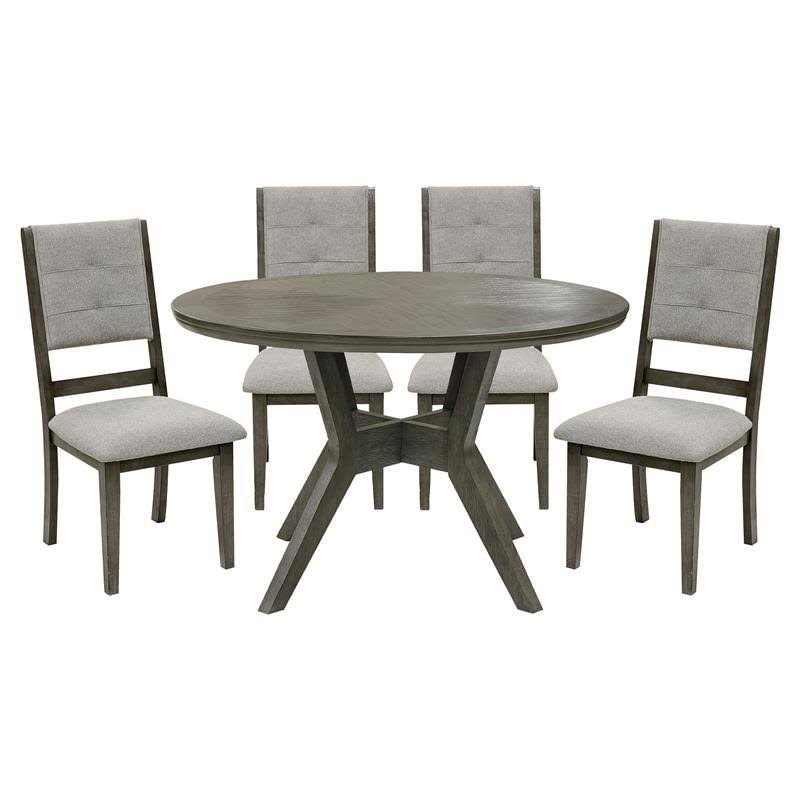 Gray 5-Piece Wood Dining Set N2796