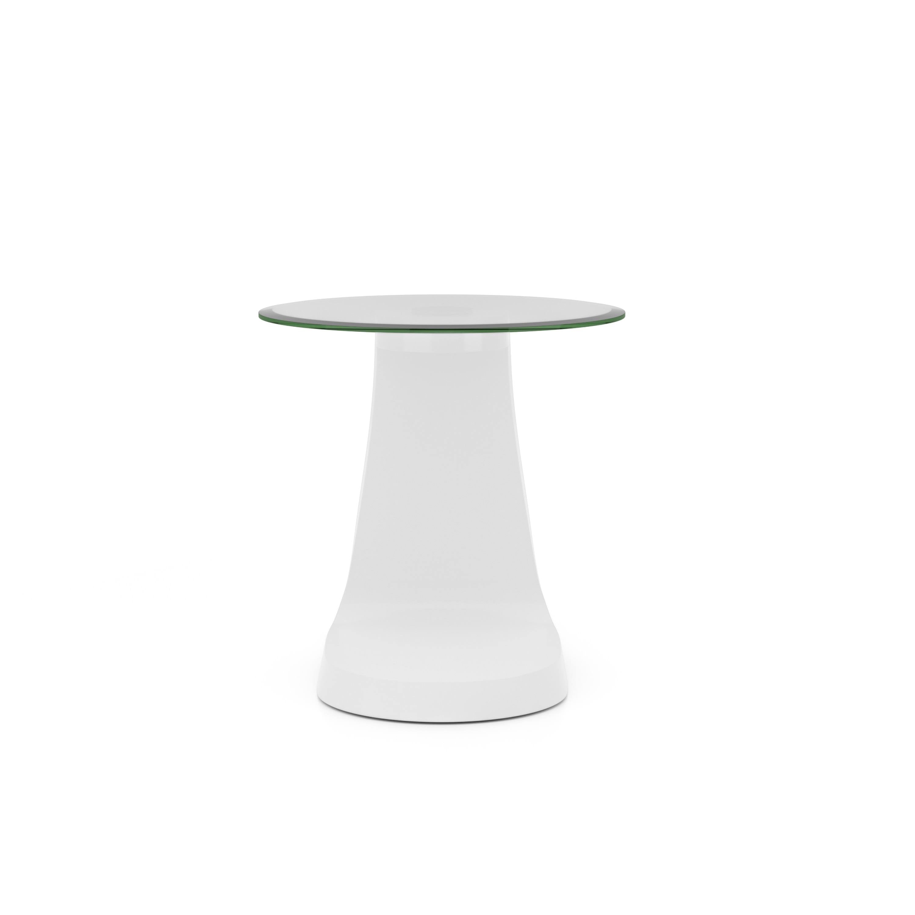 White High Gloss Glass Top End Table F570