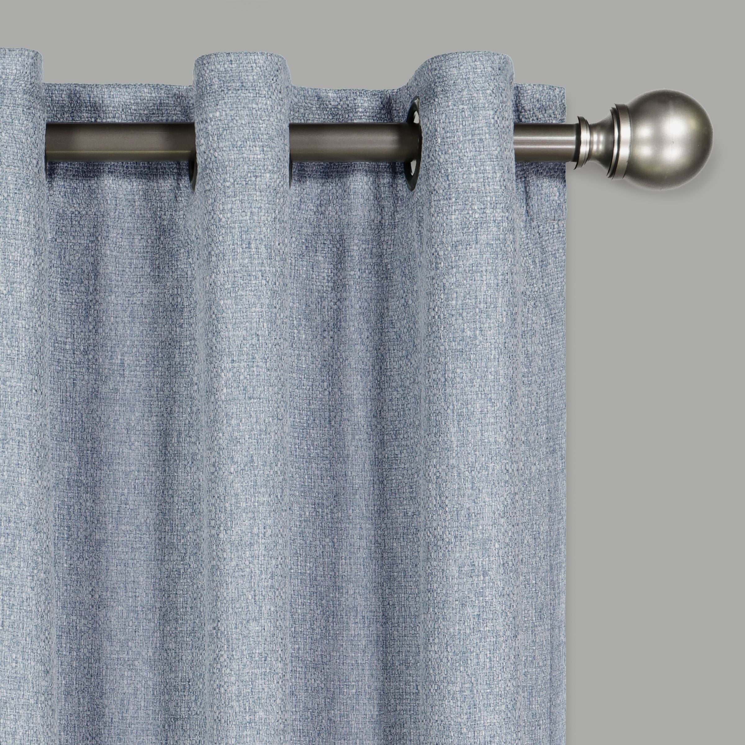 Denim Blue 100% Blackout Grommet Top Curtain Panel 40x84 A6430