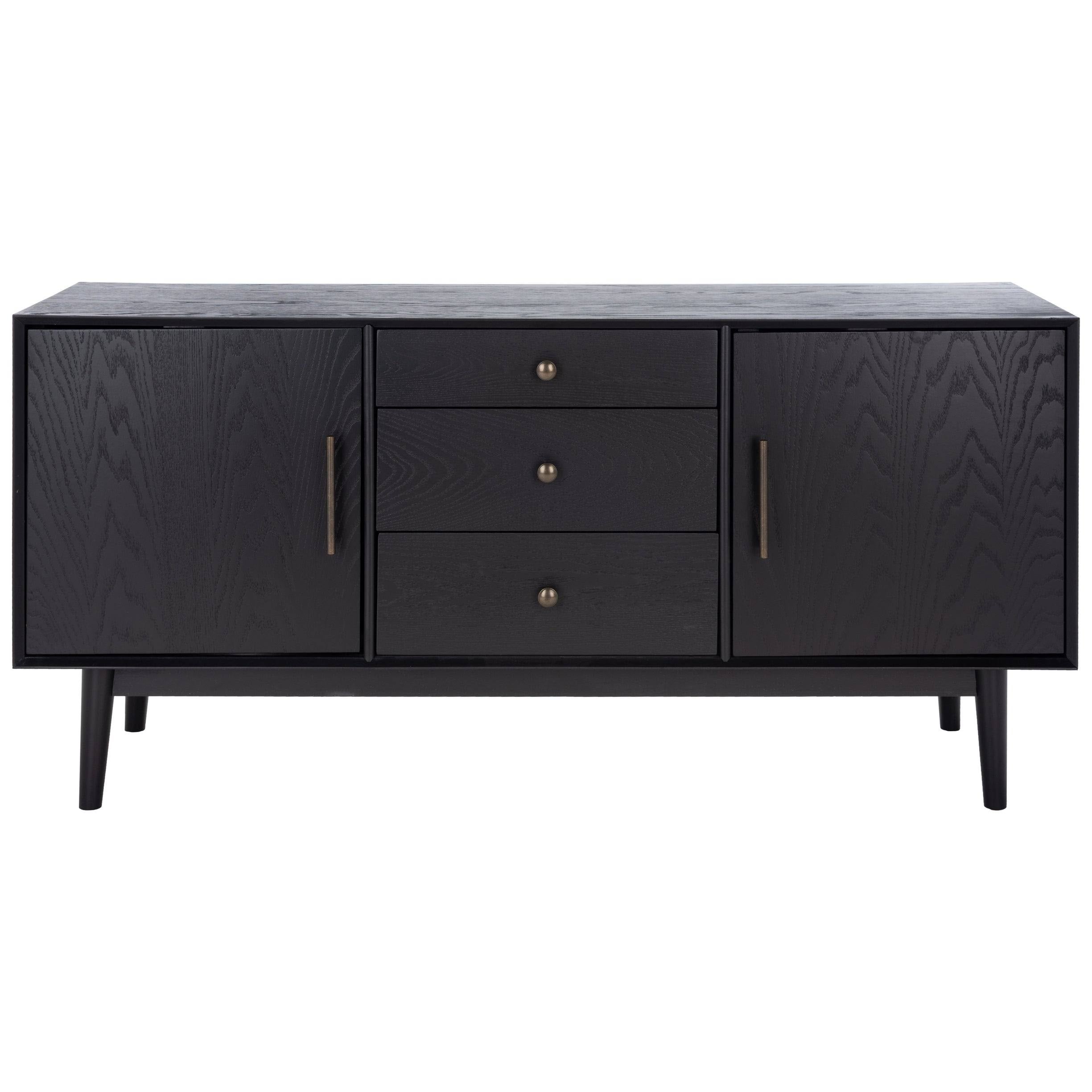 Black Mid-Century Media Stand D2550