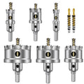 8PCS TCT Hole Saw Kit, 16-60mm Tungsten Carbide Tipped Hole Cutter Drill Bit with Titanium-Plated Pilot Drill Bit R57170