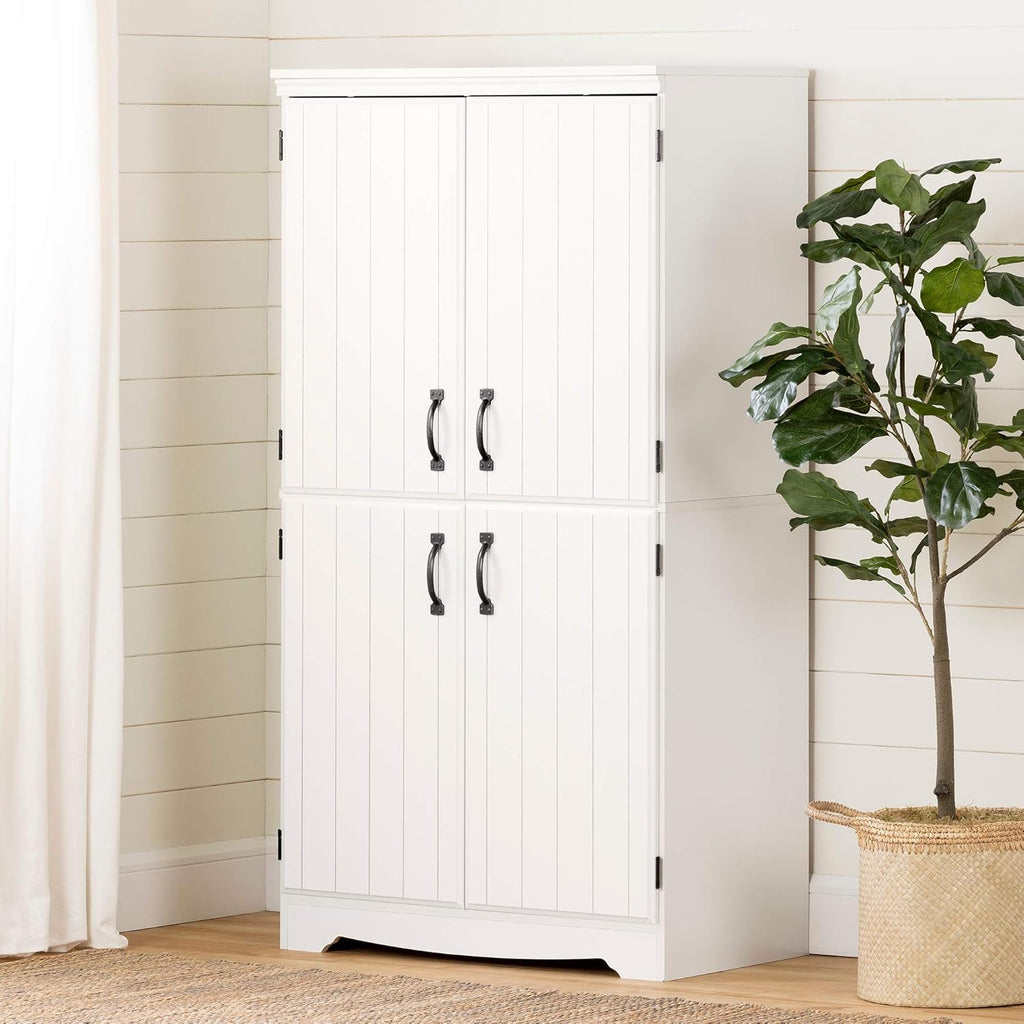 Pure White 4-Door Storage Cabinet Z798