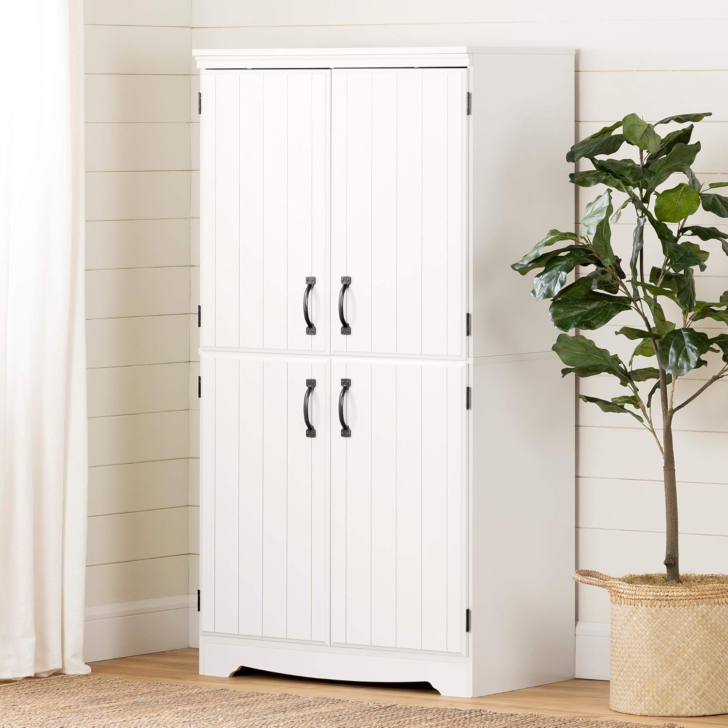Pure White 4-Door Storage Cabinet Z798